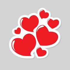 Heart Form Sticker Vector Illustration N5