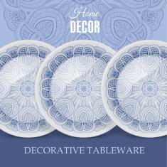 Advertising banner with ceramic tableware