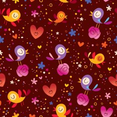 Birds and flowers seamless pattern N7