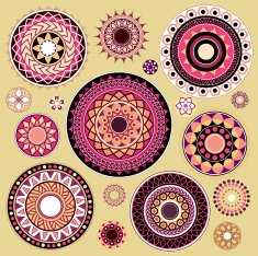 Set of various ethnic ornaments