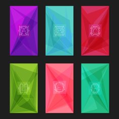 Abstract geometric backgrounds with monograms Letters A-F N2