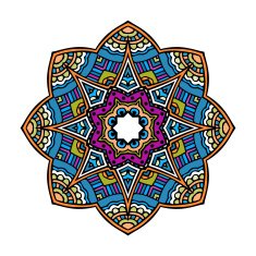 Acid color aztec mandala