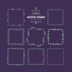 Hand Drawn Floral Decorative Borders N2