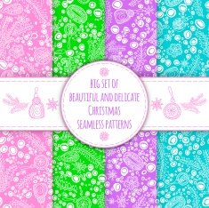 Set of seamless patterns for the New Year and Christmas