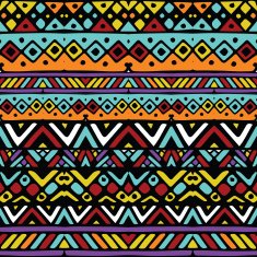 Colored ethnic mexican tribal stripes seamless pattern N2