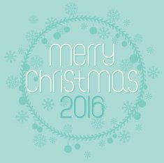 Merry christmas greeting card with wreath snowflake
