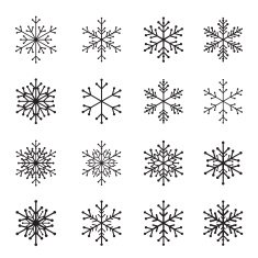 Collection of Black Snowflakes N2