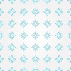 Seamless abstract white pattern with blue decorative elements
