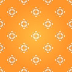 Seamless abstract orange pattern with white decorative elements