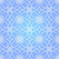 Seamless abstract blue pattern with white fancy ornament