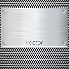 Blank metal plate Vector illustration