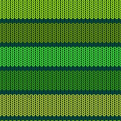 Knitted striped seamless pattern in green and yellow colors&ndash; Illustration