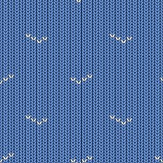 Knitted seamless pattern in blue and white colors&ndash; Illustration