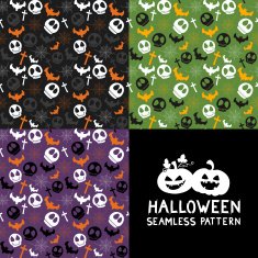 Set of Halloween seamless patterns N5