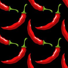 Seamless pattern with peppers
