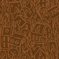 City seamless pattern with roofs N6