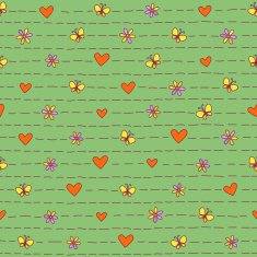 Vector seamless colorful pattern with hand drown ornamental elements