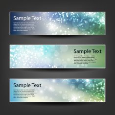 Set of Colorful Sparkling Bright Horizontal Headers and Banners N11