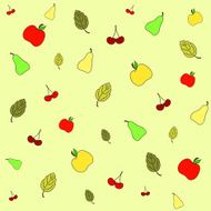 Seamless picture with various fruits