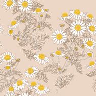 Chamomile Pattern on Beige