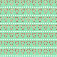 Christmas pattern with stars and candy canes on mint background
