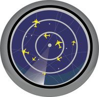 Vector flight control radar showing information about aircrafts