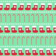 Christmas pattern with xmas stocking stars and candy canes
