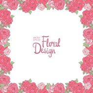 Vintage floral vector frame N6