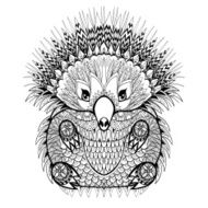 Hand drawn Echidna Australian animal illustration for antistres N2