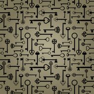 vector seamless antique keys wallpaper