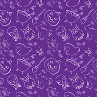 Halloween seamless pattern on purple background