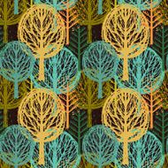 Seamless pattern with trees N12