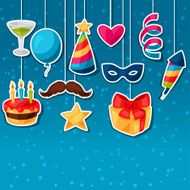 Carnival show and party greeting card with celebration stickers N9