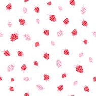Seamless pattern of raspberries