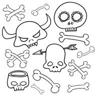 skull Doodle set N2