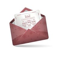 Open red envelope with snowflakes pattern N2