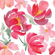 Watercolor flowers seamless pattern N19