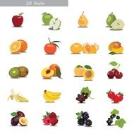 set with fruits and berries