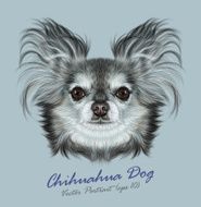 Vector Illustrative Portrait of Chihuahua dog
