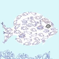 Fish Vector illustration with fish