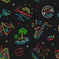 The pattern of neon signs