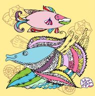 Background with two fishes