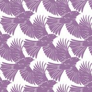 Vector Purple Bird Silhouettes Diagonal Seamless Pattern