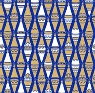 Christmas toys gold white blue background seamless