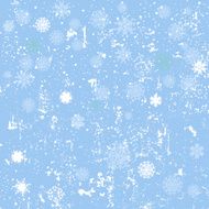 Winter seamless background with snowflakes and snow