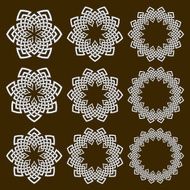 Nine decorative elements with stripes braiding N3
