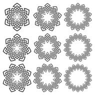 Nine decorative elements with stripes braidin