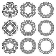 Nine decorative elements with stripes braiding N5