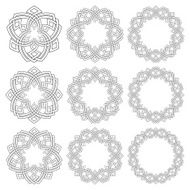 Nine decorative elements with stripes braiding for your design