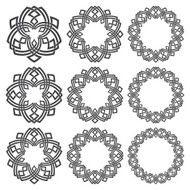 Nine decorative elements with stripes braiding N6
